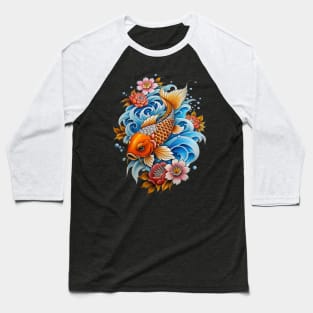 Japanese Koi Fish tattoo Baseball T-Shirt